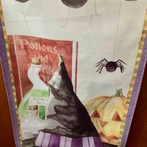 Halloween Witch Hat & Spider Wall Hanging